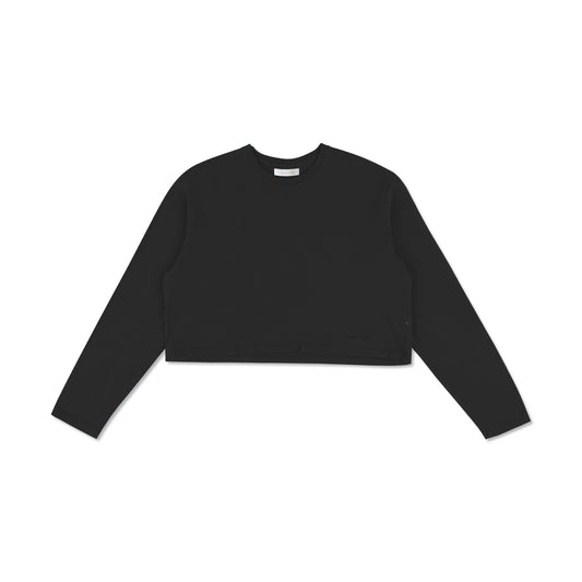 banks long sleeve cropped t-shirt - after dark / xi