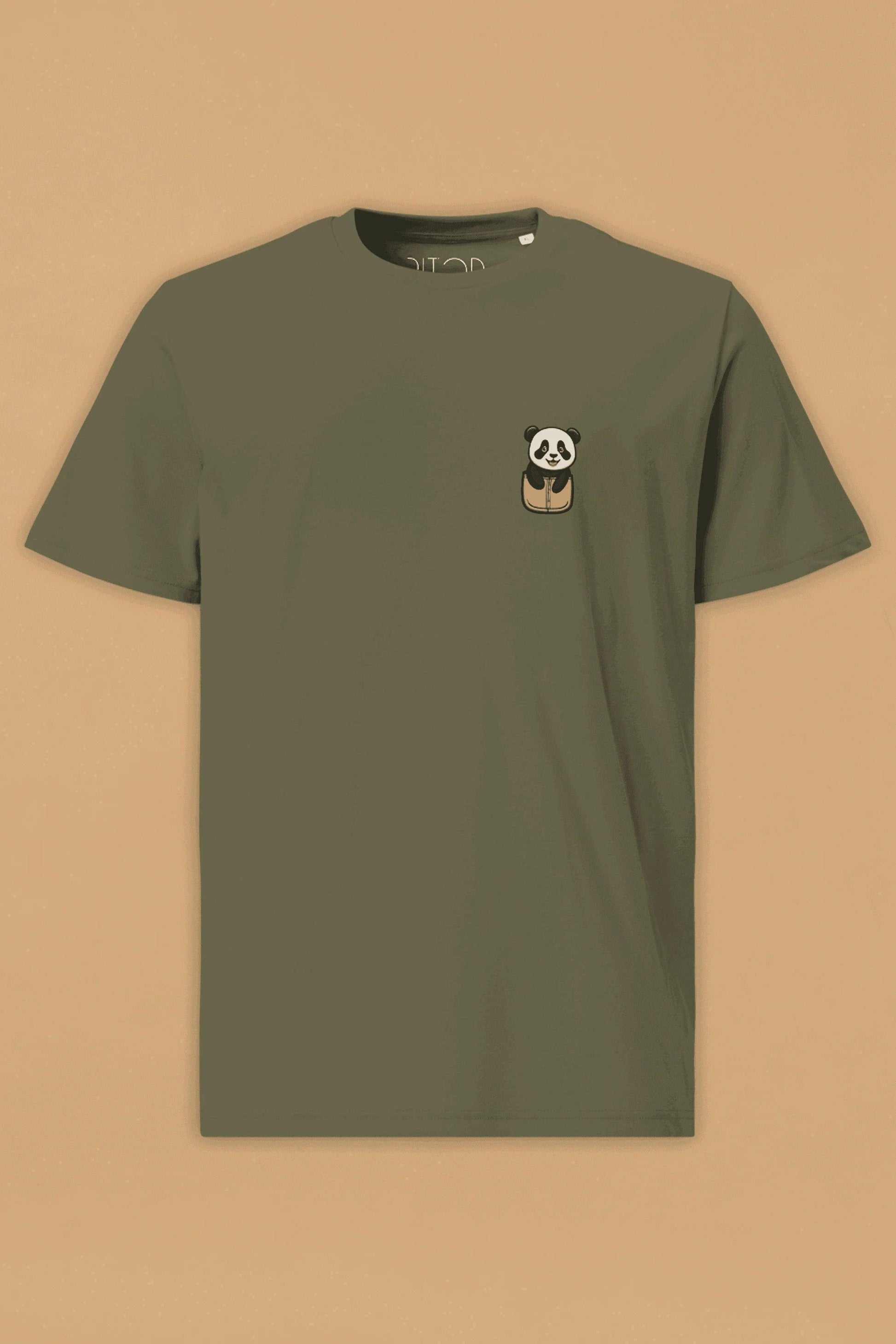 Panda Bear Khaki Organic Cotton T-Shirt – Unisex