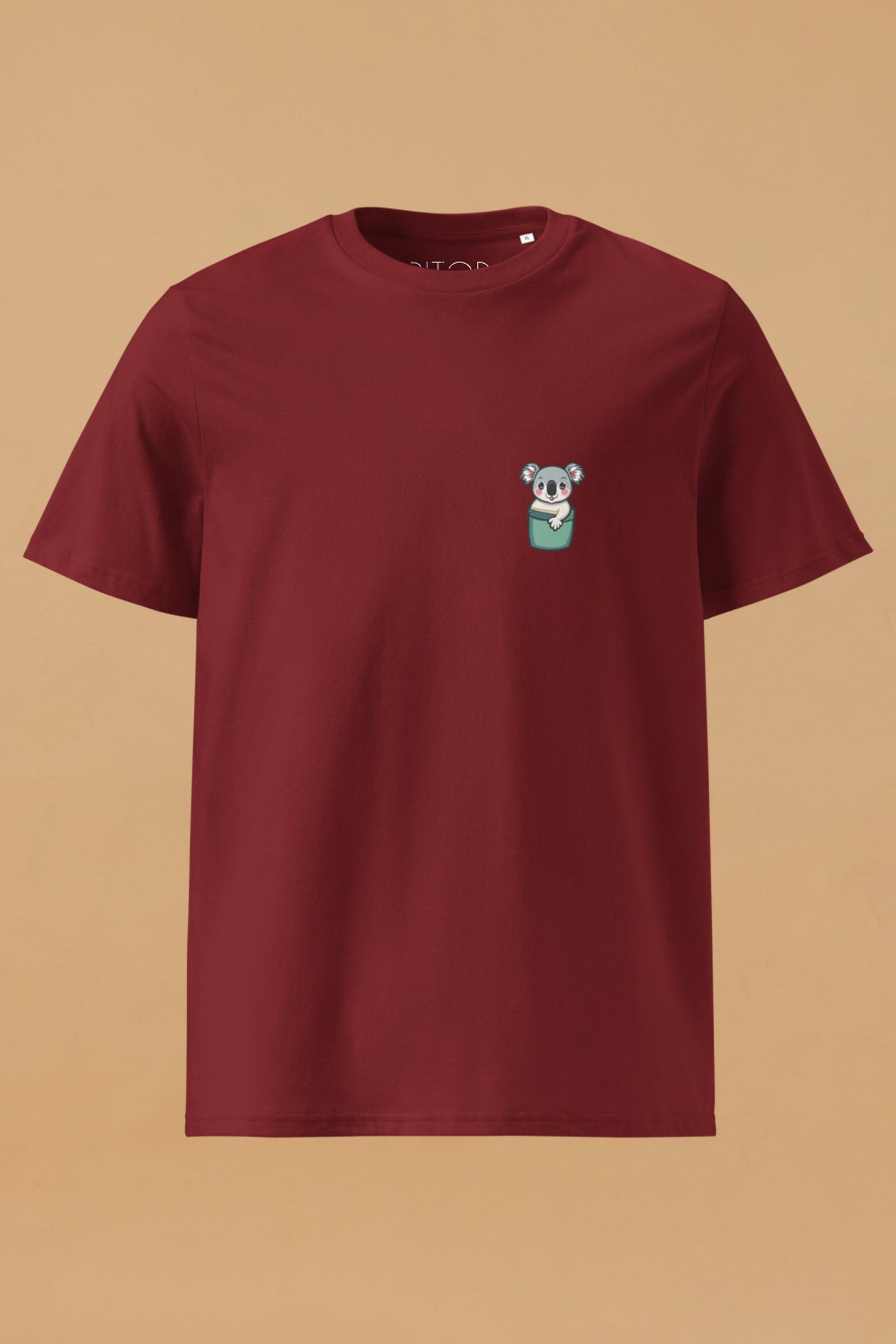 Koala Burgundy Organic Cotton T-Shirt – Unisex