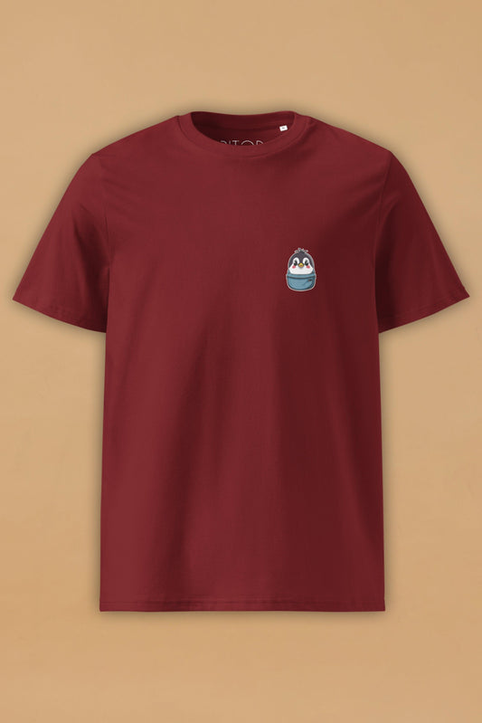Penguin Burgundy Organic Cotton T-Shirt – Unisex