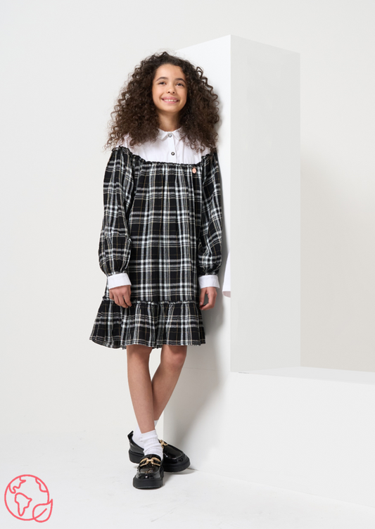 Black and White Check Shirt Dress | Girls | Angel & Rocket