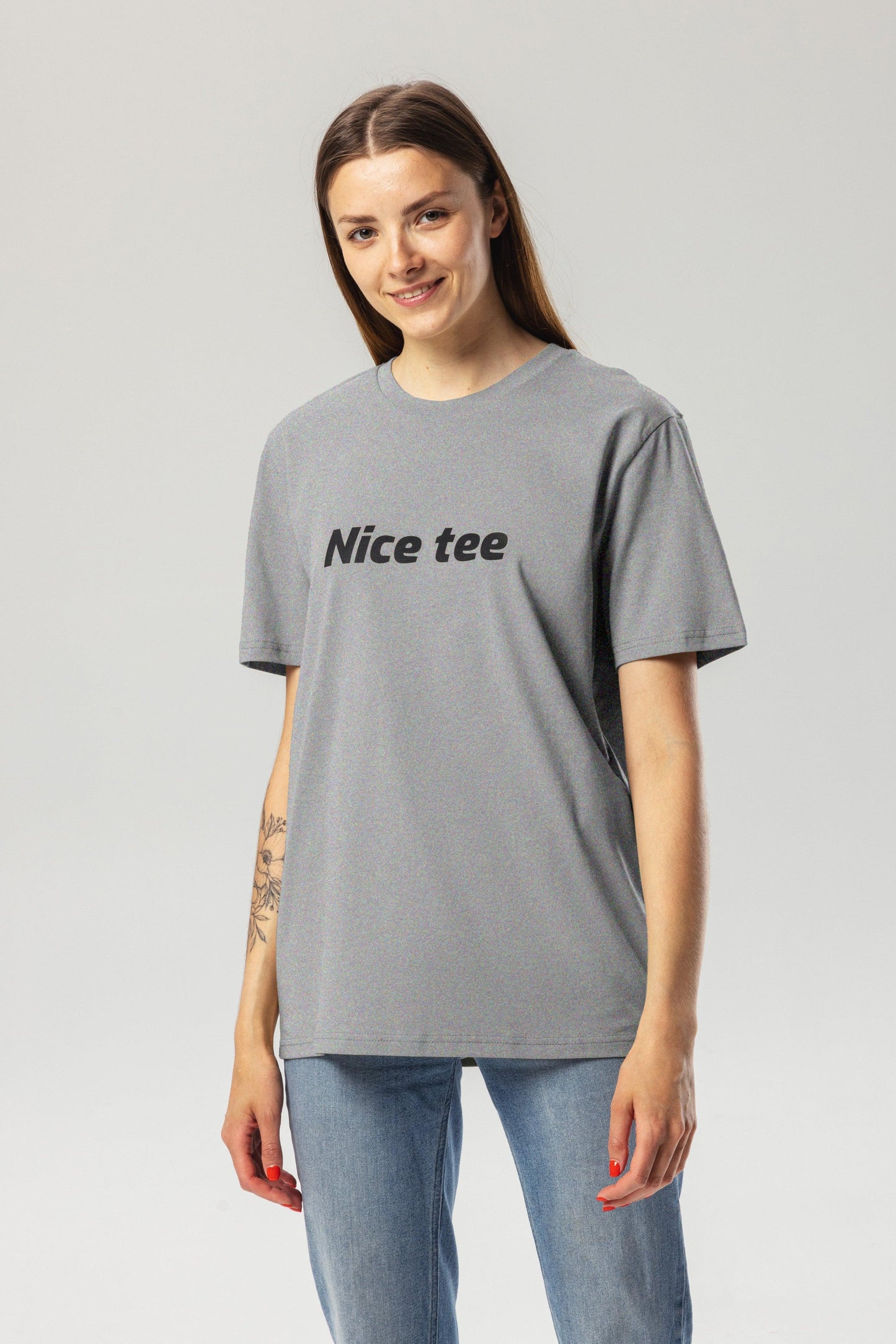 Nice Tee Heather Grey Organic Cotton T-Shirt – Unisex