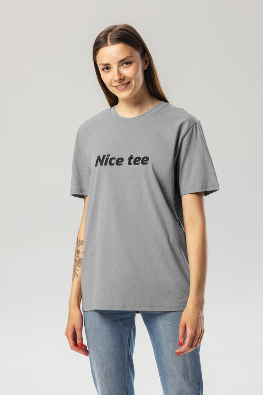 Nice Tee Heather Grey Organic Cotton T-Shirt – Unisex