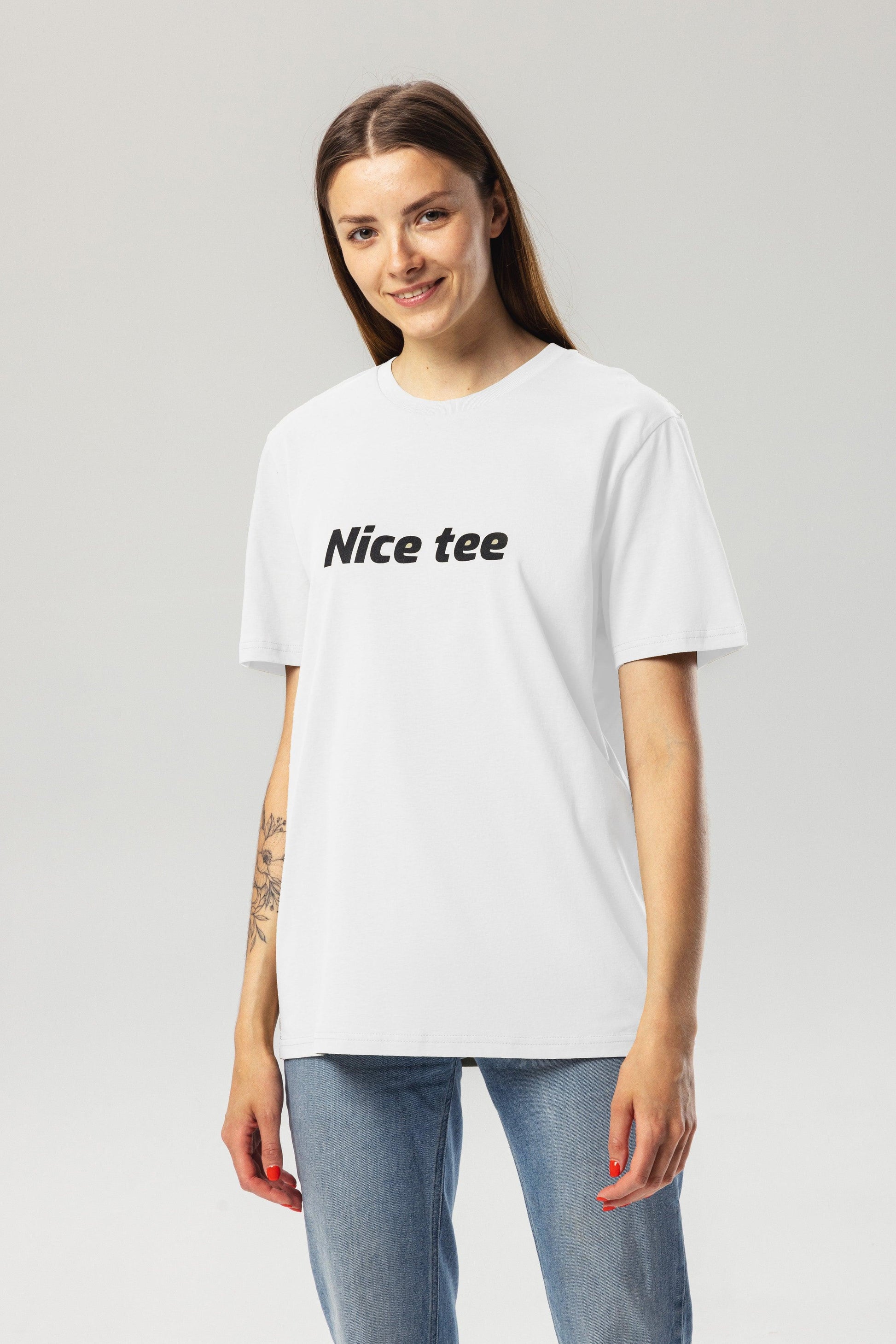Nice Tee White Organic Cotton T-Shirt – Unisex