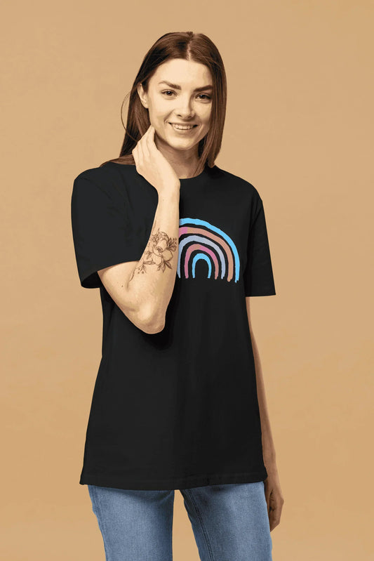 Transgender Rainbow Black Organic Cotton T-Shirt – Unisex