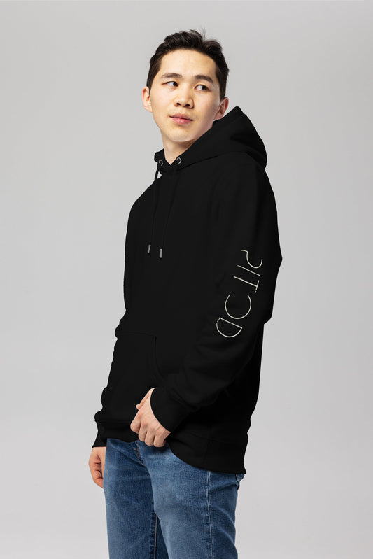 Pitod Sleeve Black Organic Cotton Hoodie – Unisex