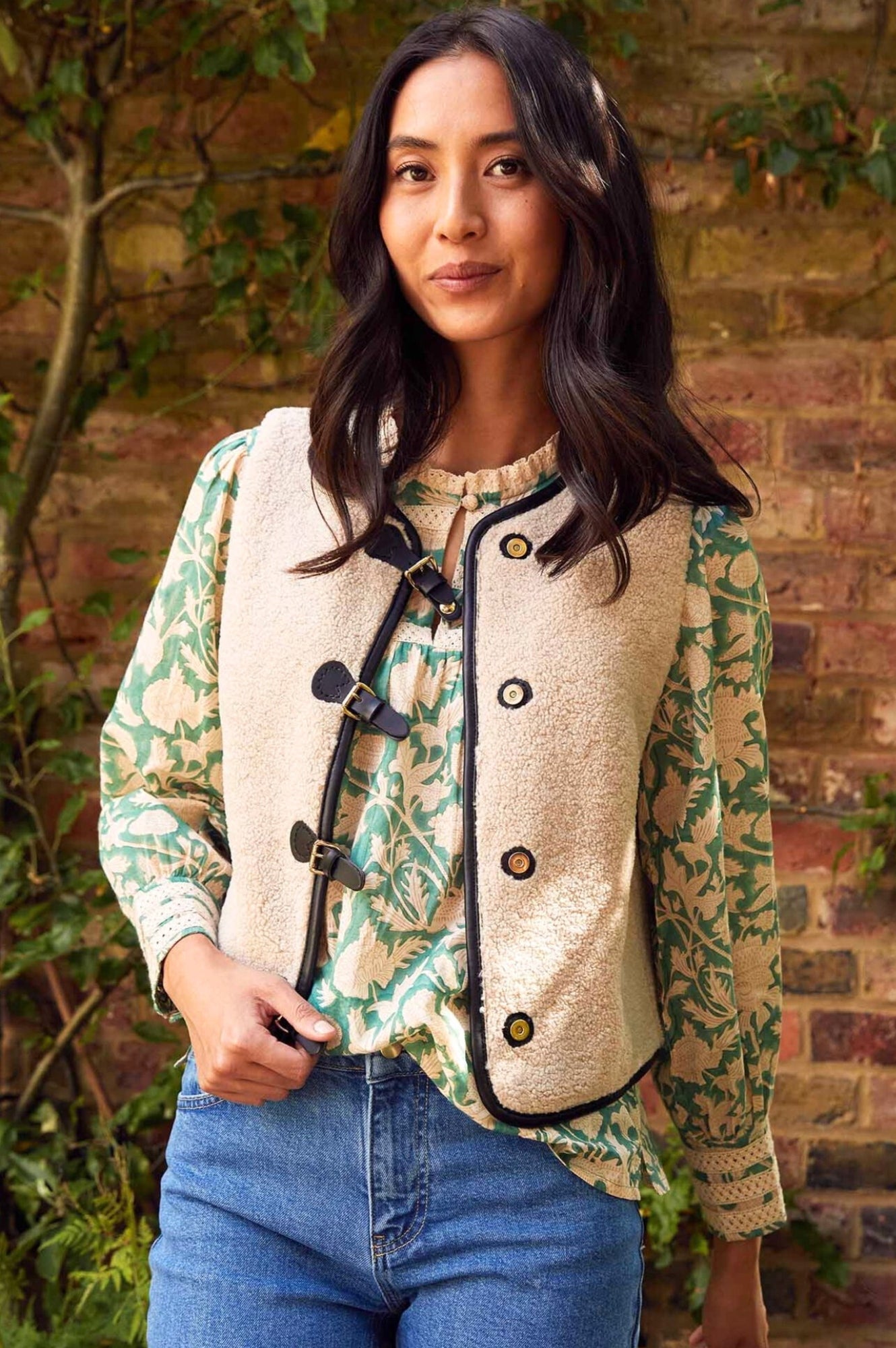 Aspiga Ladies Sustainable Buckle Gilet Recycled Polyester Cream