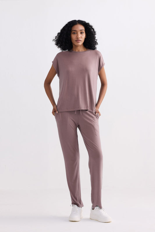 Relaxed Tee Set in Dusty Rose