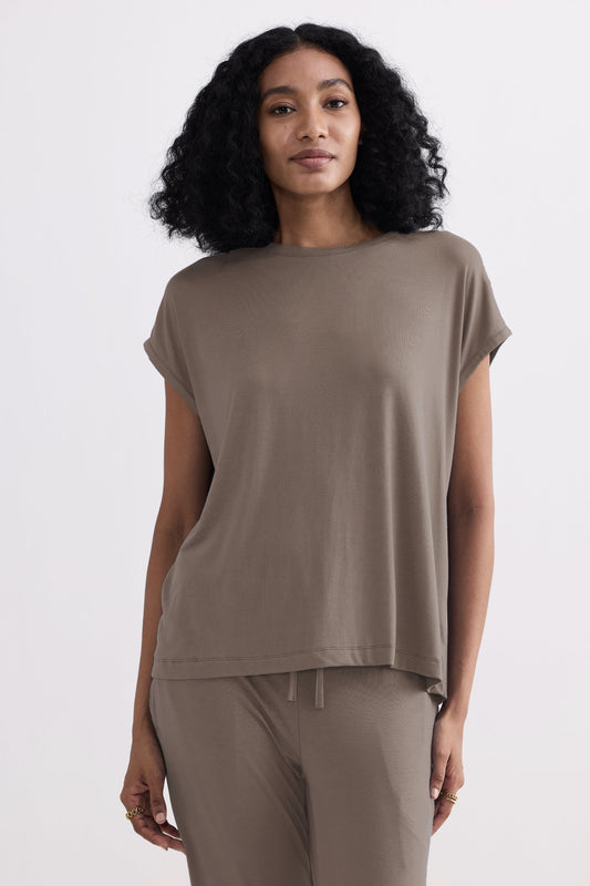 Relaxed Tee in Earth Grey