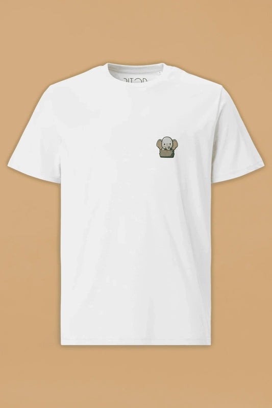 Elephant White Organic Cotton T-Shirt – Unisex