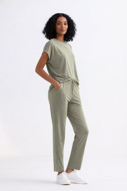 Wide Leg Pant in Olive