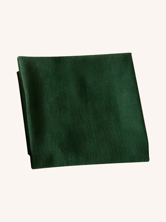 Cotton Linen Napkins Solid Color Placemats Tea Towels - Dark Green / One-Size