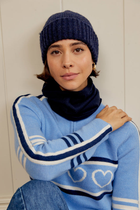 Aspiga Ladies Ethical Warm Merino Wool Soft Neck Warmer/ Snood Navy