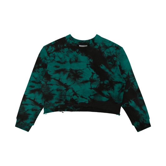 potter cropped crewneck sweatshirt - everglade / xi