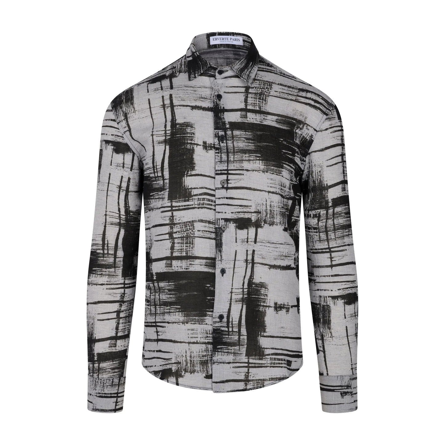 Chemise en lin Geometric Harmony