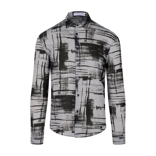 Chemise en lin Geometric Harmony