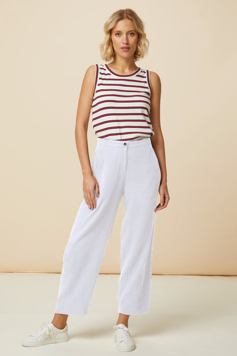 Aspiga Ladies Sustainable Libby Trousers Cheesecloth Cotton White