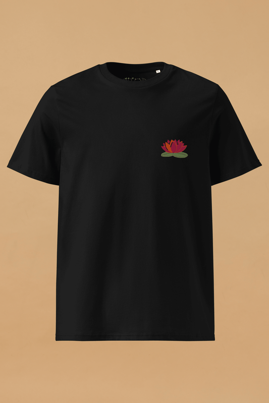 Water Lily Black Organic Cotton T-Shirt – Unisex